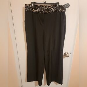 7th Avenue Womens Pants Sz 16 Black Palazzo Dress Work Career Stretch NWT 38x32